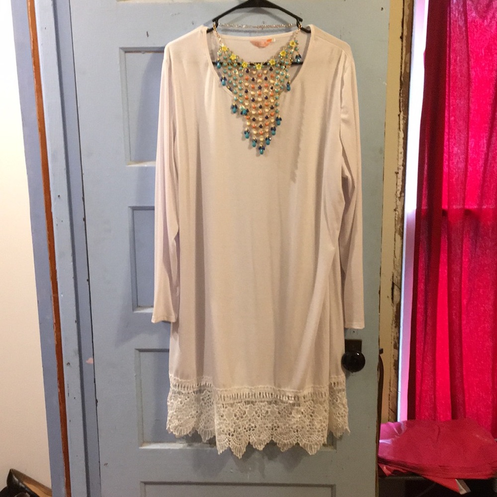 Long sleeve white dress